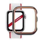 Dual-color Electroplating PC Protective Watch Case For Apple Watch Series 3 & 2 & 1 42mm(Rose Gold Edge + Green Background) - 1