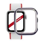 Dual-color Electroplating PC Protective Watch Case For Apple Watch Series 7 & 6 & SE & 5 & 4 40mm(Silver Edge + Blue Background) - 1