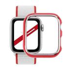 Dual-color Electroplating PC Protective Watch Case For Apple Watch Series 7 & 6 & SE & 5 & 4 40mm(Silver Edge + Red Bottom) - 1