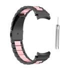 For Samsung Galaxy Watch4 / Watch4 Classic Three Strains Steel Watch Band(Black Pink) - 1