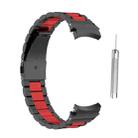 For Samsung Galaxy Watch4 / Watch4 Classic Three Strains Steel Watch Band(Black Red) - 1