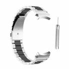 For Samsung Galaxy Watch4 / Watch4 Classic Three Strains Steel Watch Band(Silver Black) - 1