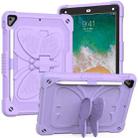 Pure Color PC + Silicone Anti-drop Protective Case with Butterfly Shape Holder & Pen Slot For iPad 9.7 2018 & 2017 / Pro 9.7 inch / Air 2 / 6(Light Purple) - 1