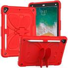 Pure Color PC + Silicone Anti-drop Protective Case with Butterfly Shape Holder & Pen Slot For iPad 9.7 2018 & 2017 / Pro 9.7 inch / Air 2 / 6(Red) - 1