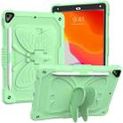 Pure Color PC + Silicone Anti-drop Protective Case with Butterfly Shape Holder & Pen Slot For iPad 10.2 2021 & 2020 & 2019 / Air 3 10.5 inch(Fresh Green) - 1