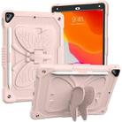 Pure Color PC + Silicone Anti-drop Protective Case with Butterfly Shape Holder & Pen Slot For iPad 10.2 2021 & 2020 & 2019 / Air 3 10.5 inch(Rose Pink) - 1