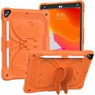 Pure Color PC + Silicone Anti-drop Protective Case with Butterfly Shape Holder & Pen Slot For iPad 10.2 2021 & 2020 & 2019 / Air 3 10.5 inch(Kumquat) - 1
