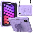 For iPad mini 6 / mini 2024 Pure Color PC + Silicone Anti-drop Protective Tablet Case with Butterfly Shape Holder & Pen Slot(Light Purple) - 1