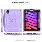 For iPad mini 6 Pure Color PC + Silicone Anti-drop Protective Tablet Case with Butterfly Shape Holder & Pen Slot(Light Purple) - 2
