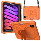 For iPad mini 6 Pure Color PC + Silicone Anti-drop Protective Tablet Case with Butterfly Shape Holder & Pen Slot(Kumquat) - 1
