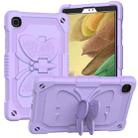Pure Color PC + Silicone Anti-drop Protective Case with Butterfly Shape Holder & Pen Slot For Samsung Galaxy Tab A7 Lite 8.7 SM-T220 / SM-T225(Light Purple) - 1
