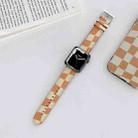 Checkerboard Leather Watch Band For Apple Watch Series 7 & 6 & SE & 5 & 4 40mm/3 & 2 & 1 38mm(Orange) - 1