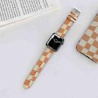 Checkerboard Leather Watch Band For Apple Watch Series 7 & 6 & SE & 5 & 4 44mm/3 & 2 & 1 42mm(Orange) - 1