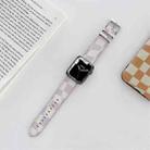 Checkerboard Leather Watch Band For Apple Watch Series 7 & 6 & SE & 5 & 4 44mm/3 & 2 & 1 42mm(Purple) - 1