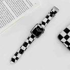 Checkerboard Leather Watch Band For Apple Watch Series 7 & 6 & SE & 5 & 4 44mm/3 & 2 & 1 42mm(Black) - 1
