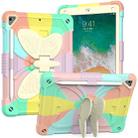 Beige PC + Silicone Anti-drop Protective Case with Butterfly Shape Holder & Pen Slot For iPad 9.7 2018 & 2017 / Pro 9.7 inch / Air 2 / 6(Colorful Rose Gold) - 1