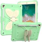 Beige PC + Silicone Anti-drop Protective Case with Butterfly Shape Holder & Pen Slot For iPad 9.7 2018 & 2017 / Pro 9.7 inch / Air 2 / 6(Beige + Fresh Green) - 1