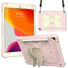 Beige PC + Silicone Anti-drop Protective Case with Butterfly Shape Holder & Pen Slot For iPad 10.2 2021 & 2020 & 2019 / Air 3 10.5 inch(Beige + Rose Pink) - 1