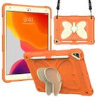 Beige PC + Silicone Anti-drop Protective Case with Butterfly Shape Holder & Pen Slot For iPad 10.2 2021 & 2020 & 2019 / Air 3 10.5 inch(Beige + Kumquat) - 1