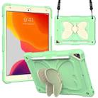 Beige PC + Silicone Anti-drop Protective Case with Butterfly Shape Holder & Pen Slot For iPad 10.2 2021 & 2020 & 2019 / Air 3 10.5 inch(Beige + Fresh Green) - 1