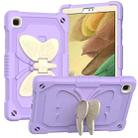 Beige PC + Silicone Anti-drop Protective Case with Butterfly Shape Holder & Pen Slot For Samsung Galaxy Tab A7 Lite 8.7 SM-T220 / SM-T225(Beige + Light Purple) - 1