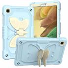 Beige PC + Silicone Anti-drop Protective Case with Butterfly Shape Holder & Pen Slot For Samsung Galaxy Tab A7 Lite 8.7 SM-T220 / SM-T225(Beige + Ice Crystal Blue) - 1