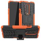 For OnePlus 7T Pro Tire Texture TPU+PC Shockproof Case, with Holder(Orange) - 1