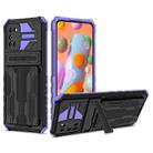 For Samsung Galaxy A02s US Version Armor Card PC + TPU Shockproof Case with Card Slot & Invisible Holder(Purple) - 1