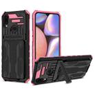 For Samsung Galaxy A10s Armor Card PC + TPU Shockproof Case with Card Slot & Invisible Holder(Pink) - 1