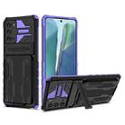 For Samsung Galaxy Note 20 Armor Card PC + TPU Shockproof Case with Card Slot & Invisible Holder(Purple) - 1