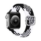 Adjustable Nylon Braided Elasticity Diamond Buckle Watch Band For Apple Watch Series 7 & 6 & SE & 5 & 4 40mm/3 & 2 & 1 38mm(Black White) - 1