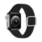 Adjustable Nylon Braided Elasticity Diamond Buckle Watch Band For Apple Watch Series 7 & 6 & SE & 5 & 4 40mm/3 & 2 & 1 38mm(Black) - 1