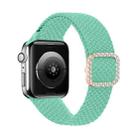 Adjustable Nylon Braided Elasticity Diamond Buckle Watch Band For Apple Watch Series 7 & 6 & SE & 5 & 4 40mm/3 & 2 & 1 38mm(Grass Green) - 1