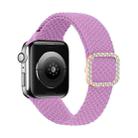 Adjustable Nylon Braided Elasticity Diamond Buckle Watch Band For Apple Watch Series 7 & 6 & SE & 5 & 4 40mm/3 & 2 & 1 38mm(Purple) - 1