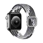 Adjustable Nylon Braided Elasticity Diamond Buckle Watch Band For Apple Watch Series 7 & 6 & SE & 5 & 4 44mm/3 & 2 & 1 42mm(Black Chocolate) - 1