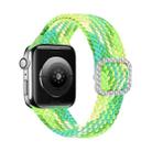 Adjustable Nylon Braided Elasticity Diamond Buckle Watch Band For Apple Watch Series 7 & 6 & SE & 5 & 4 44mm/3 & 2 & 1 42mm(Lime Green) - 1