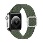 Adjustable Nylon Braided Elasticity Diamond Buckle Watch Band For Apple Watch Series 7 & 6 & SE & 5 & 4 44mm/3 & 2 & 1 42mm(Green) - 1