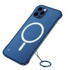 For iPhone 13 Pro Max Frosted Soft Four-corner Shockproof Magsafe Case (Blue) - 1
