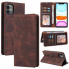 Simple Suction Closure Horizontal Flip Leather Case with Holder & Card Slot & Wallet For iPhone 11 Pro(Brown) - 1