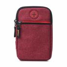 For 5.5-6.5 inch Mobile Phones Universal Canvas Waist Bag with Shoulder Strap & Earphone Jack(Red) - 1