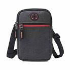 For 5.5-6.5 inch Mobile Phones Universal Canvas Waist Bag with Shoulder Strap & Earphone Jack(Red) - 3