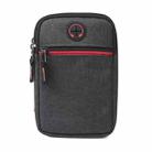 For 5.5-6.5 inch Mobile Phones Universal Canvas Waist Bag with Shoulder Strap & Earphone Jack(Black) - 1