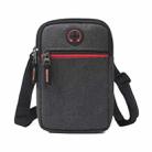 For 5.5-6.5 inch Mobile Phones Universal Canvas Waist Bag with Shoulder Strap & Earphone Jack(Black) - 3