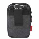 For 5.5-6.5 inch Mobile Phones Universal Canvas Waist Bag with Shoulder Strap & Earphone Jack(Black) - 4