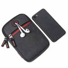 For 5.5-6.5 inch Mobile Phones Universal Canvas Waist Bag with Shoulder Strap & Earphone Jack(Black) - 6