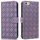 Embossed Big Small Concentric Squares Pattern Horizontal Flip Leather Case with Card Slot & Holder & Wallet For iPhone 8 Plus/7 Plus/6s Plus/6 Plus(Purple) - 1