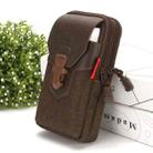 For 6-7 inch Mobile Phones Universal PU Leather + Fabric Stitching Waist Bag(Brown) - 1