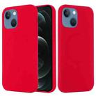 For iPhone 13 mini Shockproof Silicone Magnetic Magsafe Case (Red) - 1