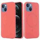 For iPhone 13 Shockproof Silicone Magnetic Magsafe Case(Pink Orange) - 1