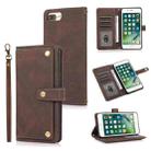 PU + TPU Horizontal Flip Leather Case with Holder & Card Slot & Wallet & Lanyard For iPhone 8 Plus & 7 Plus(Brown) - 1